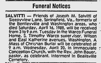 Joseph M. Salvitti obit